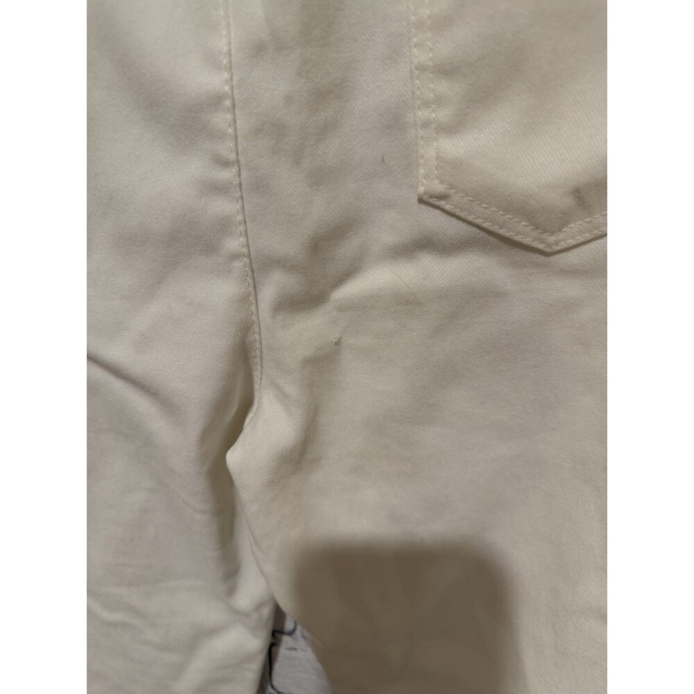 NWT White high-rise button-fly Pull On Skinny jeans With Gold Button Accents M/L - Picture 4 of 8